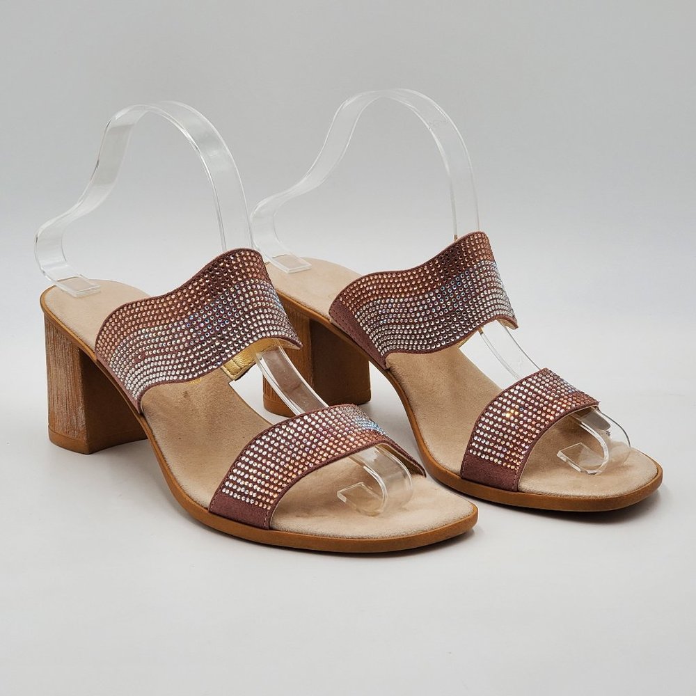 Onex Rhinestone Block Heel Sandals - Picture 2 of 16